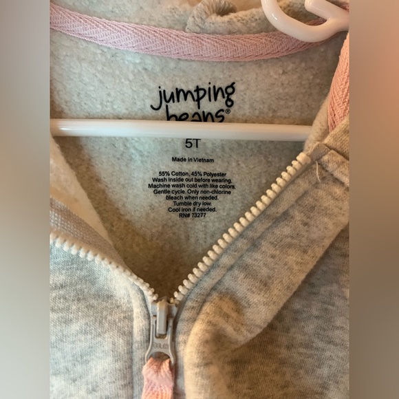 Girls Zip Up Hoodie Gray Size 5T - Picture 2 of 3